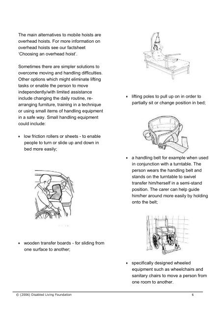 DLF Factsheet 'Choosing a Mobile Hoist' - Disabled Living Foundation