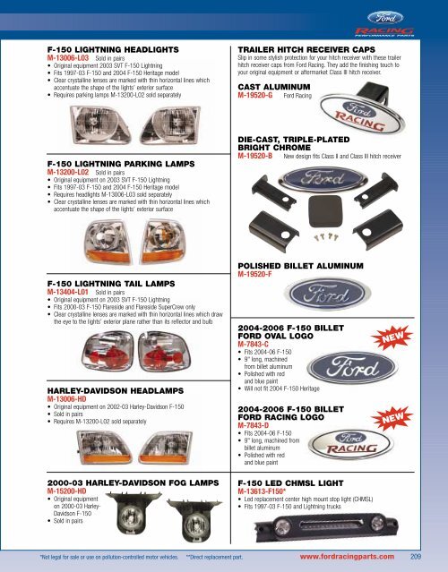 2006 Ford Racing Performance Parts Catalog - Chromwerk