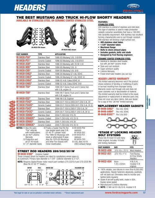 2006 Ford Racing Performance Parts Catalog - Chromwerk