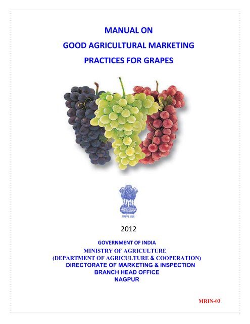 Manual on good Agricultural Marketing practices for - Agmarknet