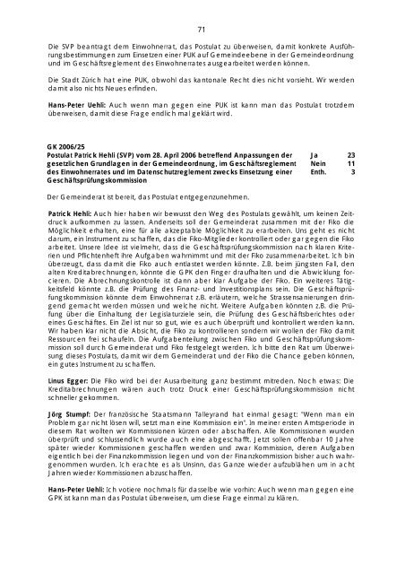 Protokoll des Einwohnerrates - Gemeinde Obersiggenthal