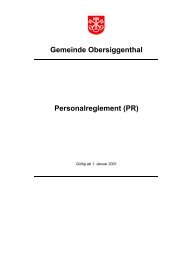 Gemeinde Obersiggenthal Personalreglement (PR)