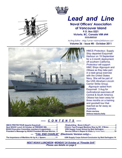 Lead and Line - naval officers' association of vancouver island