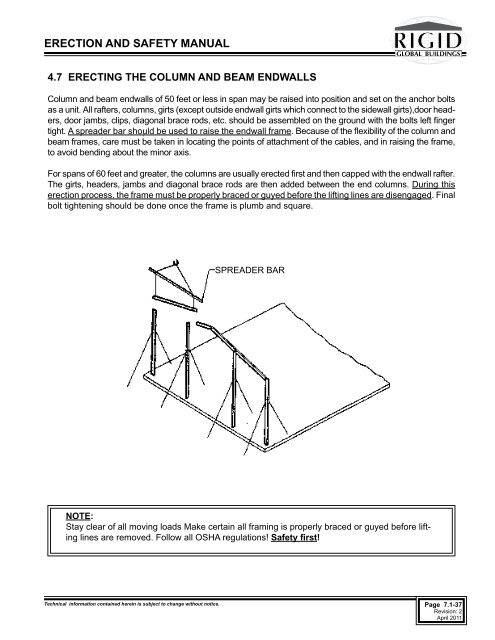 ERECTION AND SAFETY MANUAL - Rigid Global Buildings