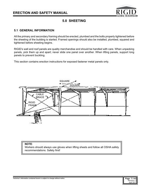 ERECTION AND SAFETY MANUAL - Rigid Global Buildings