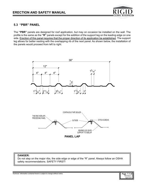 ERECTION AND SAFETY MANUAL - Rigid Global Buildings