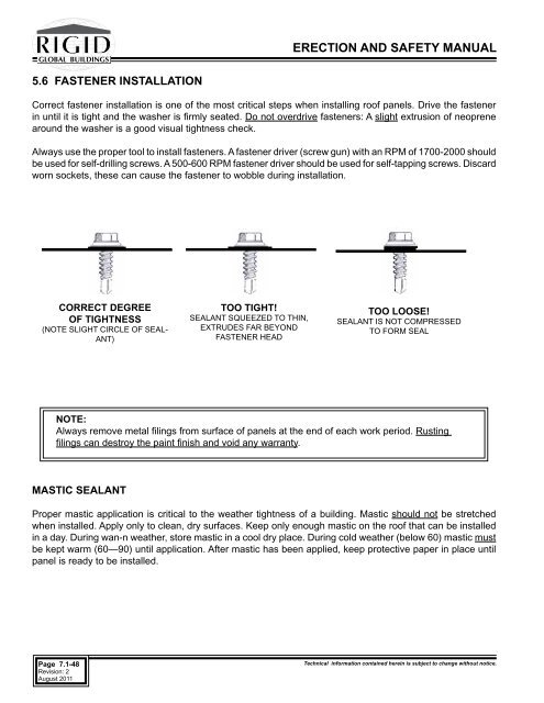 ERECTION AND SAFETY MANUAL - Rigid Global Buildings