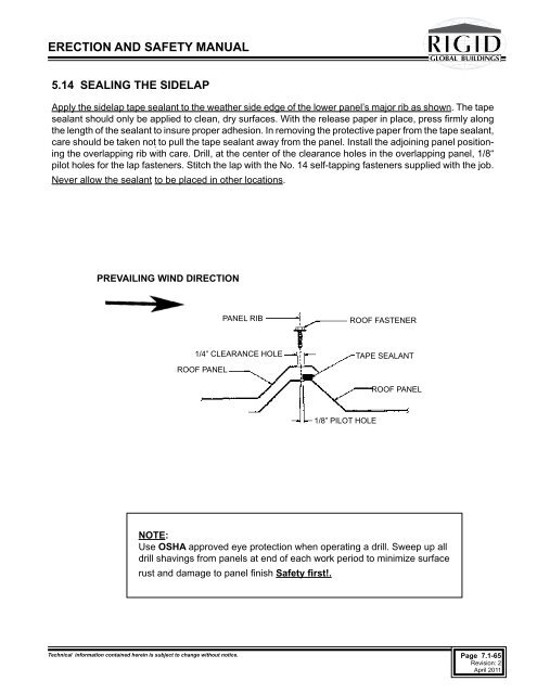 ERECTION AND SAFETY MANUAL - Rigid Global Buildings