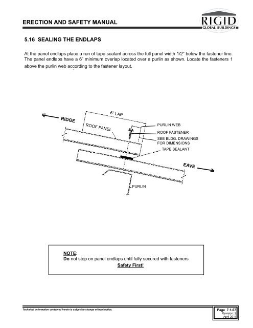 ERECTION AND SAFETY MANUAL - Rigid Global Buildings