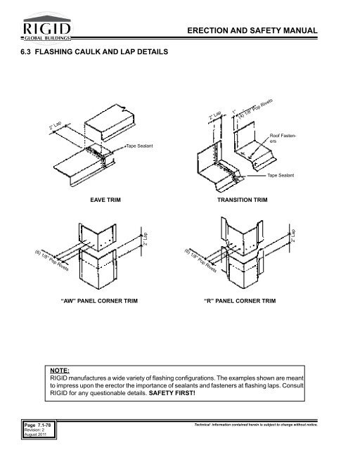 ERECTION AND SAFETY MANUAL - Rigid Global Buildings