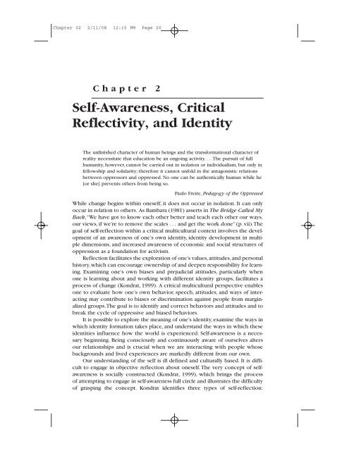 Chapter 2 Self-Awareness, Critical Reflectivity, and ... - Lyceum Books