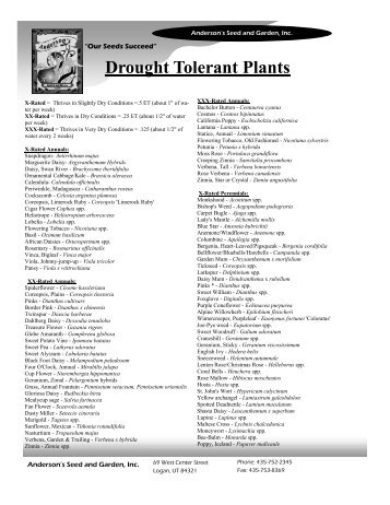 Drought Tolerant Plants - Anderson's Seed and Garden