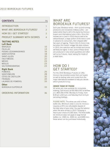 BORDEAUX FUTURES 2010 - Vintages