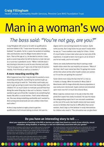 The boss said: “You're not gay, are you?” - NHS North West