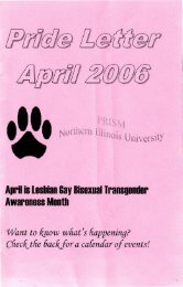 April 2008 Pride Letter - Northern Illinois University