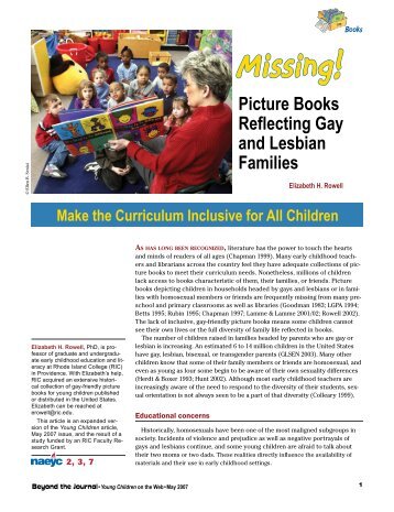 Missing! Picture Books Reflecting Gay and Lesbian Families