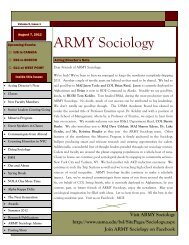 ArmySociologynewsletter 2012 - West Point