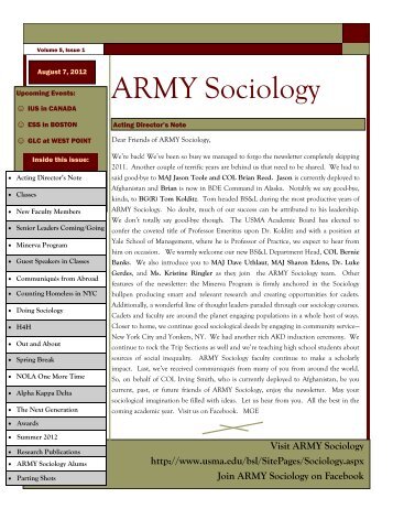 ArmySociologynewsletter 2012 - West Point