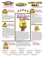 LASER LEVEL SALE ! - Hub Construction Supplies