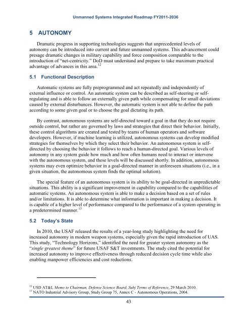 Unmanned Systems Integrated Roadmap FY2011-2036 - Defense ...