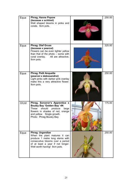 Catalogue - Outeniqua Orchids