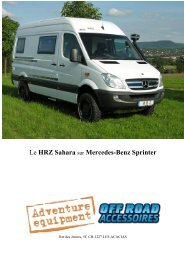 Le HRZ Sahara sur Mercedes-Benz Sprinter - Offroad Accessoires