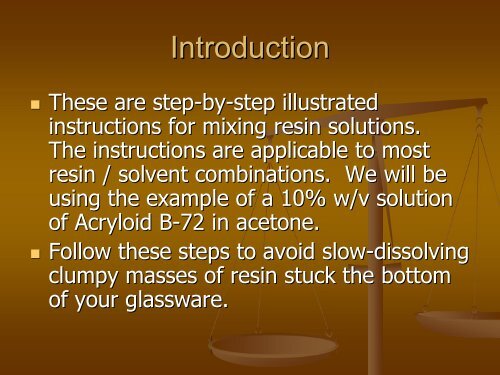 Mixing Resin Solutions by Howard Wellman