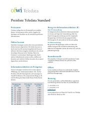 Preisliste Teledata Standard - Orell Füssli Wirtschaftsinformationen AG