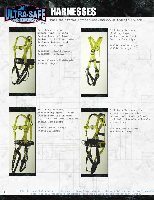 HARNESSES AND LANYARDS MADE IN USA - Ultra Safe Inc