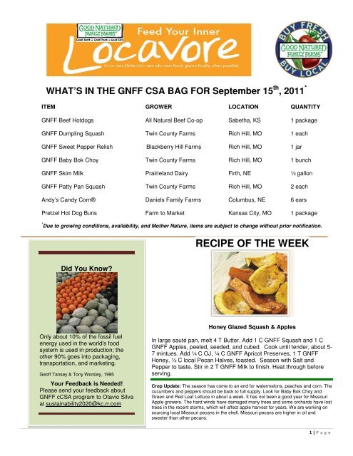 RECIPE OF THE WEEK - Good Natured Family Farms