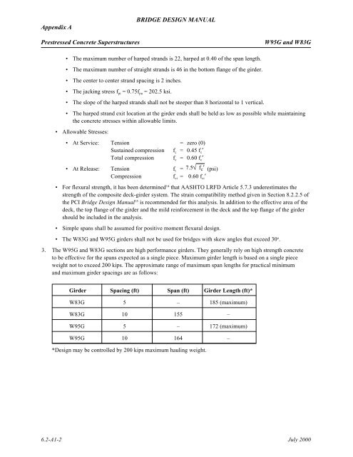 Appendix A BRIDGE DESIGN