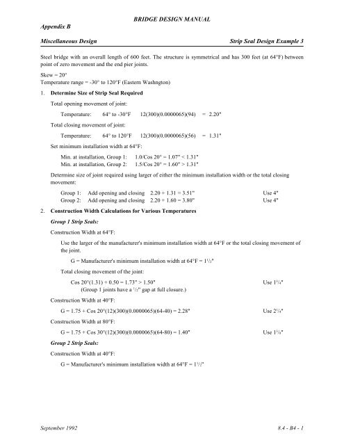 Appendix B BRIDGE DESIGN