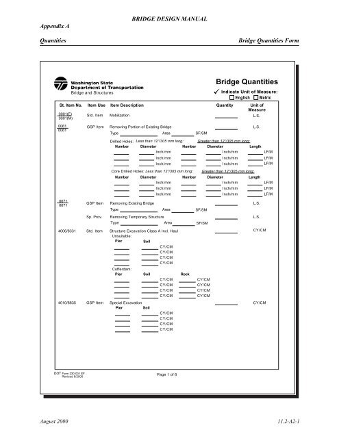 Appendix A BRIDGE DESIGN