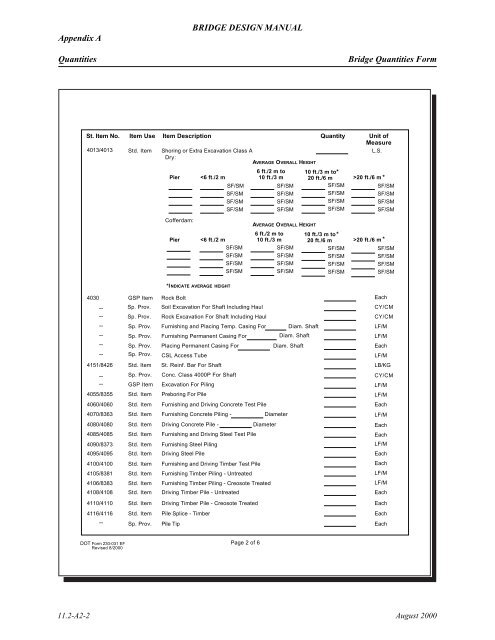 Appendix A BRIDGE DESIGN