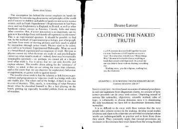 Clothing the Naked Truth - Bruno Latour