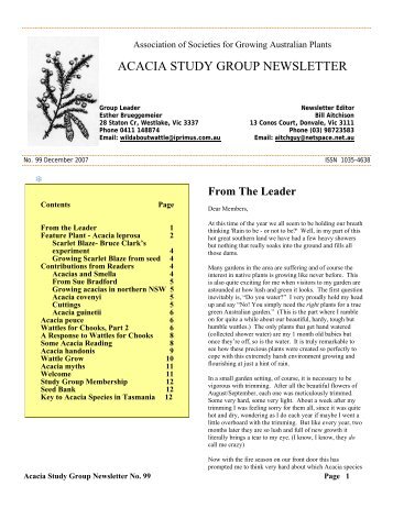 ACACIA STUDY GROUP NEWSLETTER - World Wide Wattle