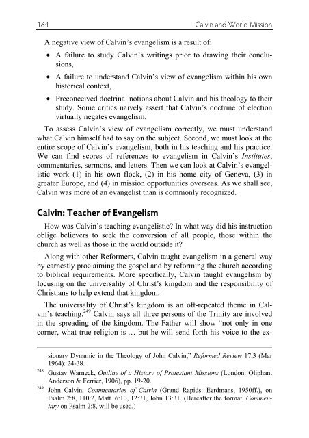 Calvin and Missions - World Evangelical Alliance