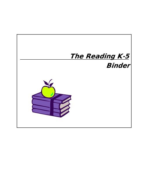 The Reading K-5 Binder - York County Schools