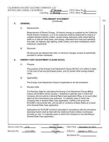 Energy Cost Adjustment Clause (ECAC) - Liberty Utilities