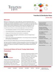 Franchise & Distribution News - Thompson Hine LLP