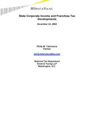 State Corporate Income and Franchise Tax Developments