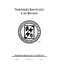 NORTHERN KENTUCKY LAW REVIEW - Salmon P. Chase College ...