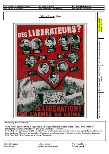 fiche histoire des arts l'affiche rouge