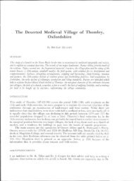 The Deserted Medieval Village of Thomley, Oxfordshire - Oxoniensia