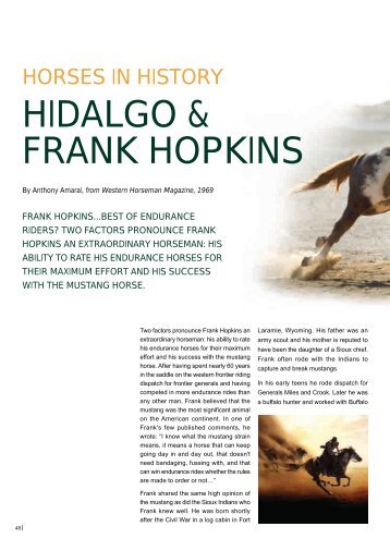 HIDALGO & FRANK HOPKINS HORSES IN HISTORY ... - Horse Times