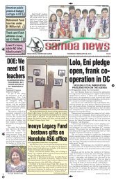 Lolo, Eni pledge open, frank co- operation in DC - Samoa News