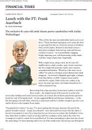 Lunch with the FT: Frank Auerbach - FT.com