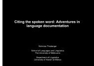 Citing the spoken word: Adventures in language documentation
