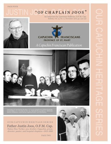OUR CAPUCHIN HERITAGE SERIES - Capuchin Franciscans