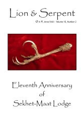 Lion & Serpent - Sekhet-Maat Lodge